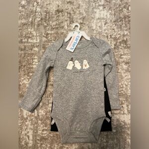 Carter's Gray Bodysuit with Ghost Print